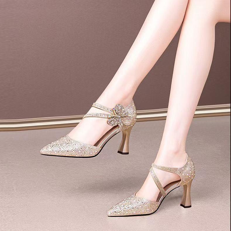 women fashion plus size high quality buckle strap stiletto heel shoes lady casual wine red sexy party club pumps ab727