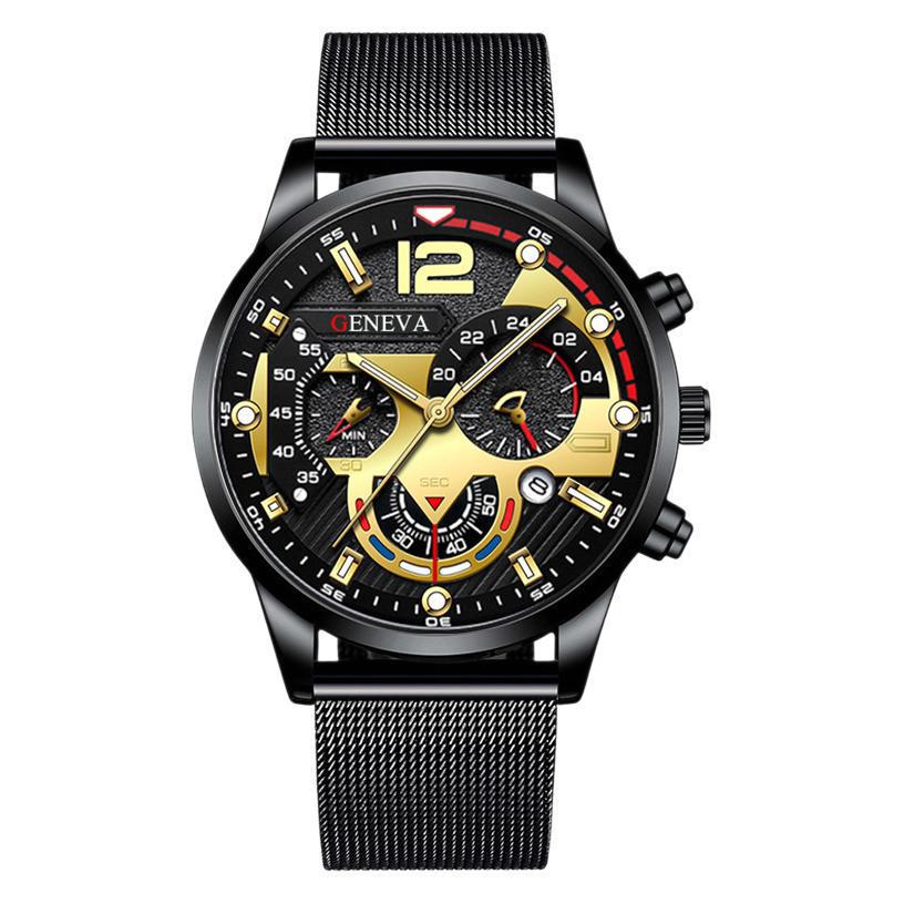 Men's Six-Hand Fashion Sports Quartz Watch with Luminous Dial and Milanese Band