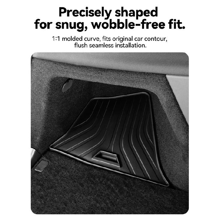 YZ For Tesla Model YL Car Trunk Side Storage Box Flocking TPE Cover Mat Partition Board Stowing Space Organizer Storage B