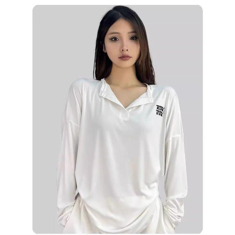 

Trendy Hip Hop Jazz Loose Outer Long-Sleeves Tops White Top XL