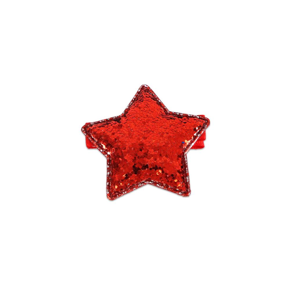 Children's Five-pointed Star Hairpin Independence Day Party Decoration Accessories Red Blue Sequin Star Hairpin