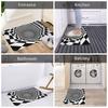 3D Checkered Swirl Trap Doormat Mat Anti-Slip Geometric Vortex Illusion Bathroom Kitchen Toilet Rug Carpet 40*60cm