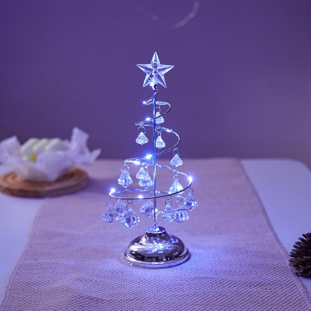 Kristall Weihnachtsbaum Nachtlicht Weihnachtsgeschenk Ornament Tischlampe Kristall Schreibtischdeko Licht Schlafzimmer Wohnzimmer Weihnachtslichter