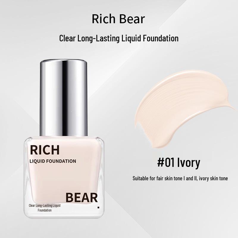 RICH BEAR Long-lasting Non-transfer BB Cream: Foundation, Concealer, Oil Control, Moisturizing, No Caking.