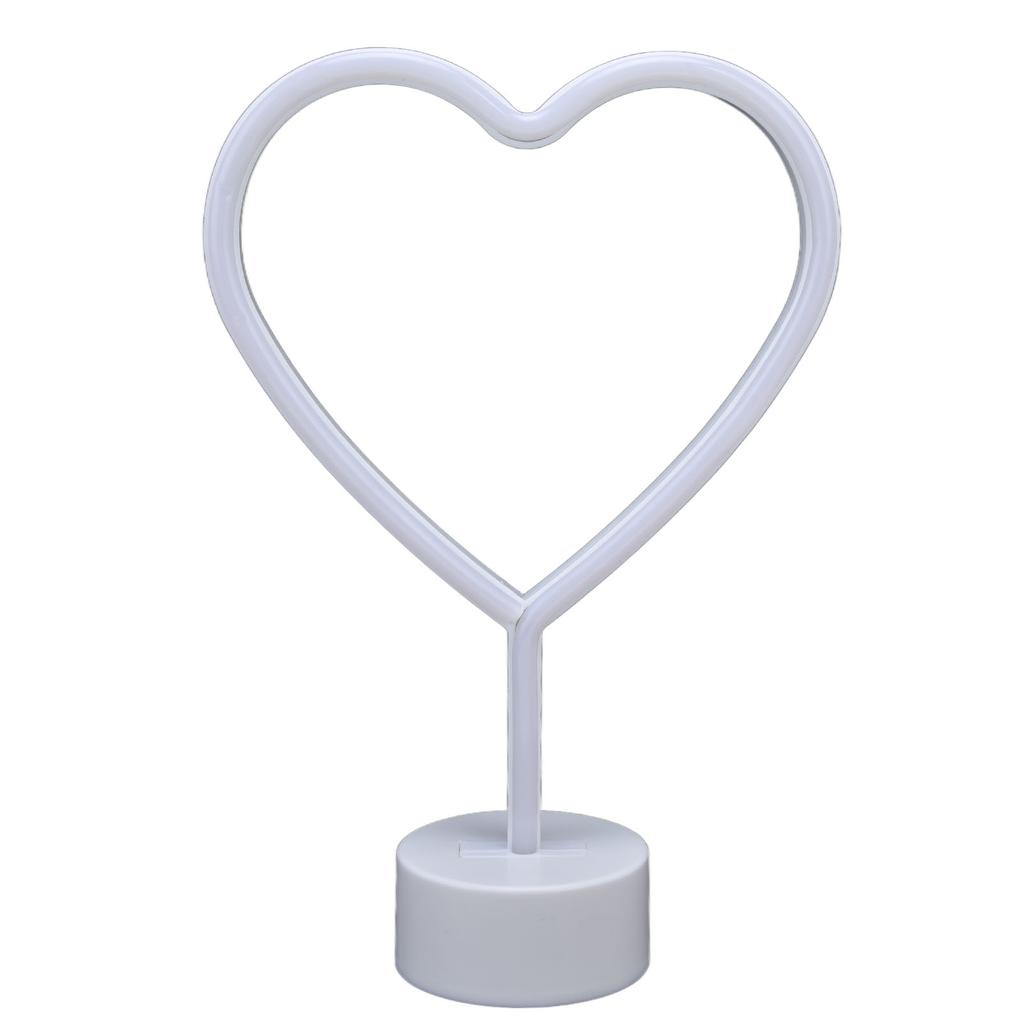 Neon Light LED Battery Powered Heart Shaped Light Sign with Base for Home Bedroom Wedding Birthday Party Decoration