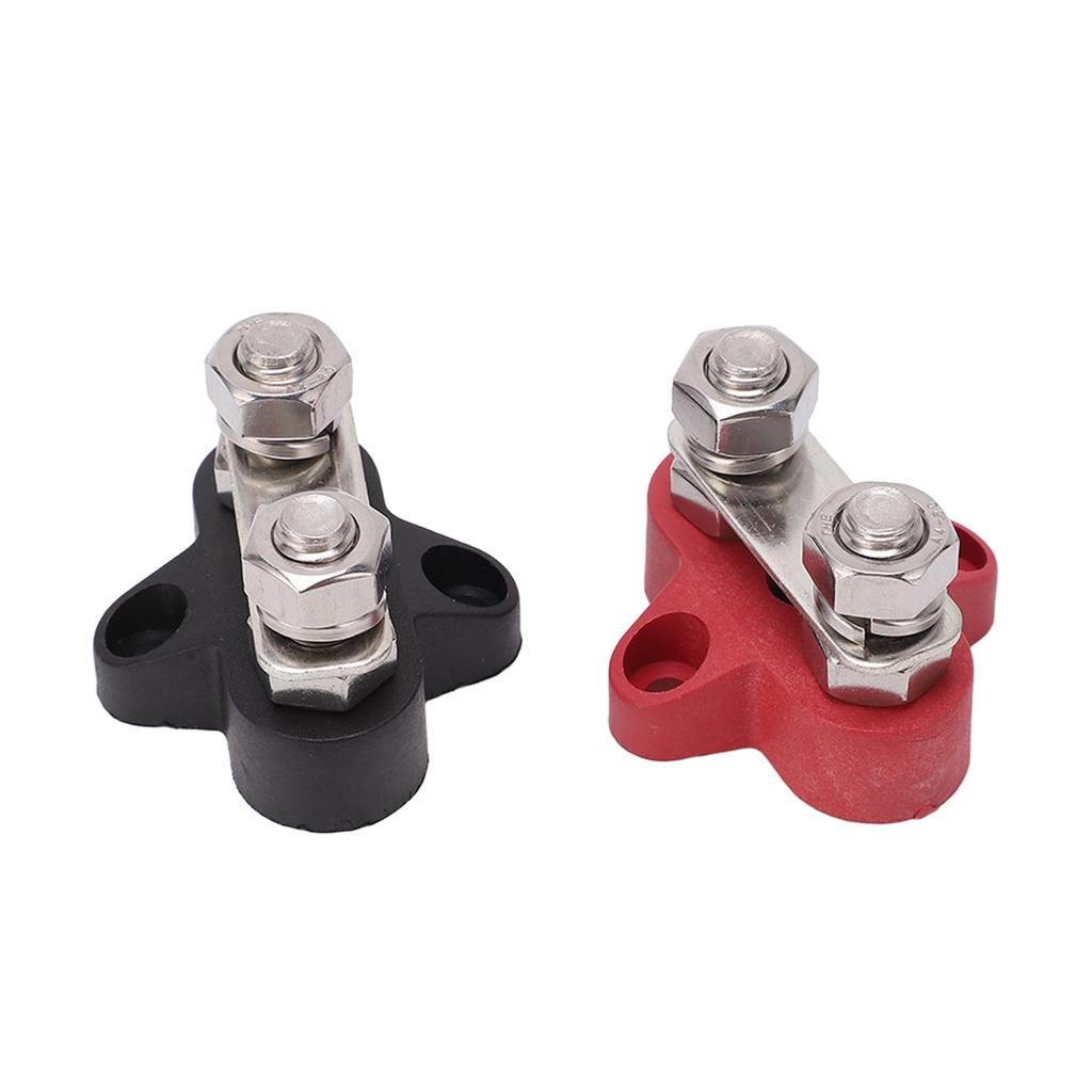 Battery Terminal Block M8 Positive Negative Post Connector Set Kit DC 12V 24V for Car Boat