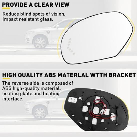 Mirror Glass Heated Turn Signal Driver Side LH For 2007-2013 Chevy GMC Cadillac
