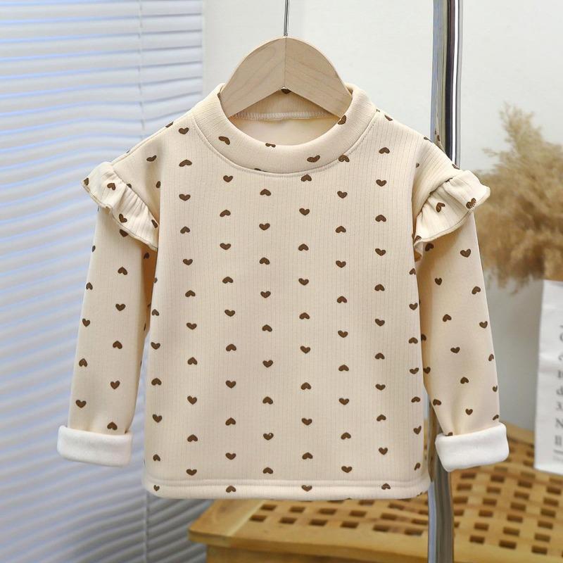 Girls 1-14 Years Autumn and Winter Full Printed Long Sleeves Bottoming Shirt