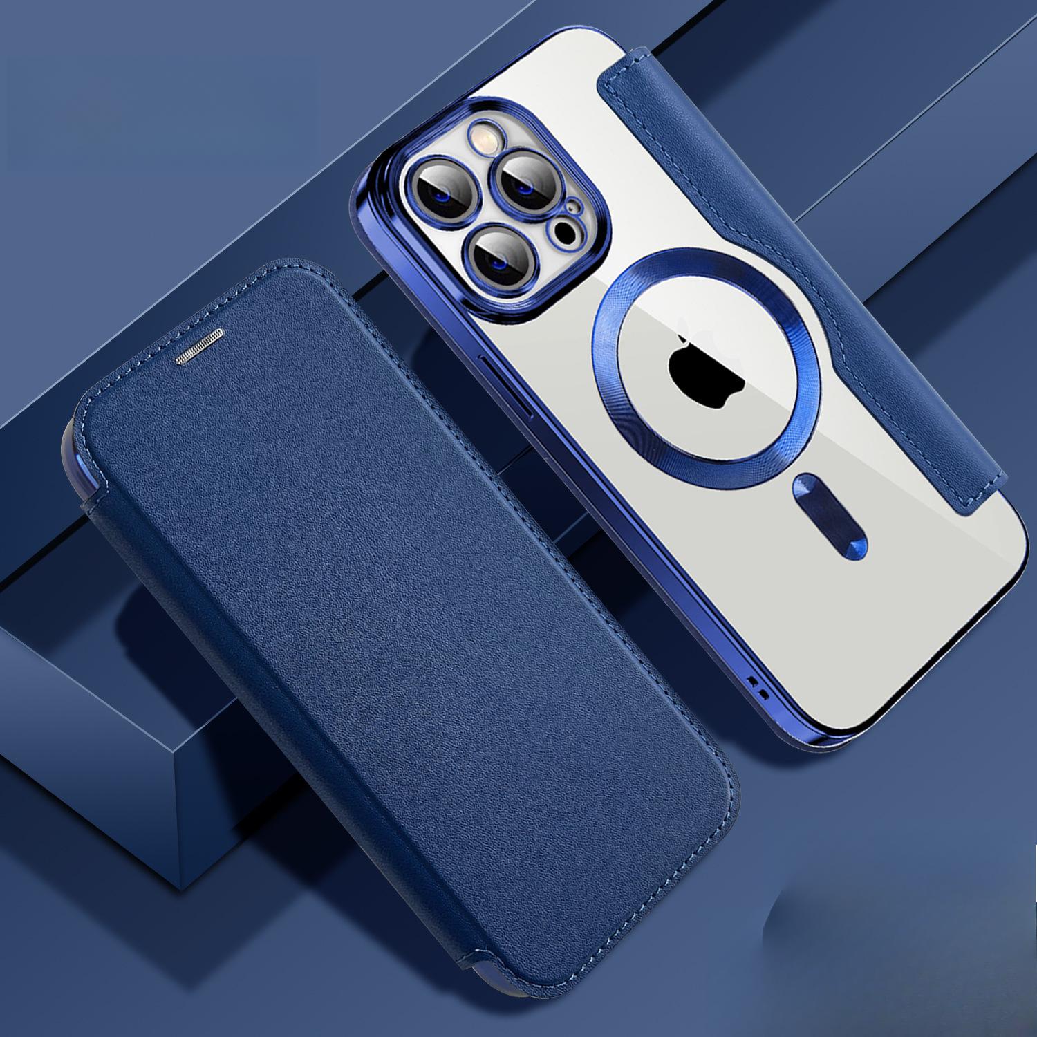 

Кожаный чехол-книжка, подходящий для чехла для телефона Apple 14promax, гальваническое покрытие, прозрачный Iphone13 12 магнитный 11 защитный чехол iPhone 11 6.1 inch