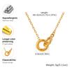 Minimalist Twist Double Ring Necklace,Gold Color Stainless Steel Necklaces for Women,Trendy Waterproof Jewelry Gift
