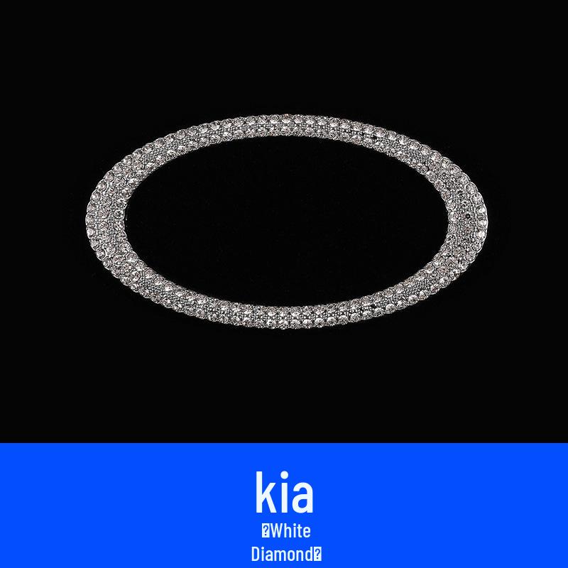 Naklejka z logo na kierownicę z cyrkoniami - Stylowa dekoracja wnętrza samochodu