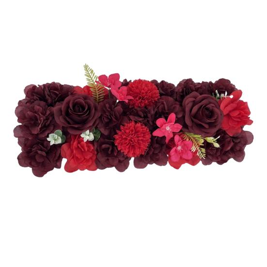 Artificial Rose Flower Row Faux Silk Rose Panel Backdrop DIY Floral Wall Decor for Wedding Arch Reception Ceremony Centerpiece Birthday Party Decor