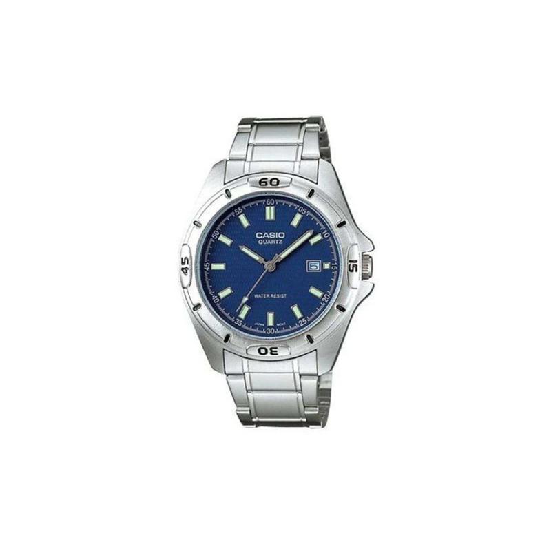 Casio CASIOSTANDARD series STANDARD series Swordfish men s metal movement quartz movement stainless steel strap Japanese and Korean MTP-1244D-2ADF синий