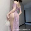 Sex underwear sexy bud cheongsam set pure desire temptation purple lace dress qqny uniform