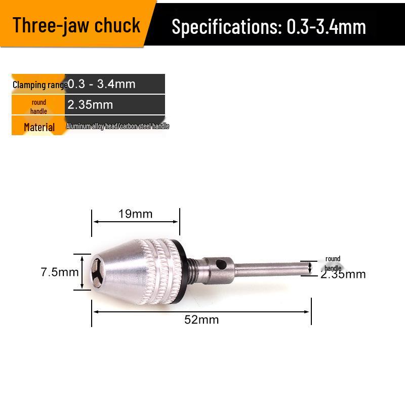 

Сверло с шестигранным хвостовиком, трехкулачковым патроном и удлинителем с круглым хвостовиком для электрической дрели-шлифмашины.