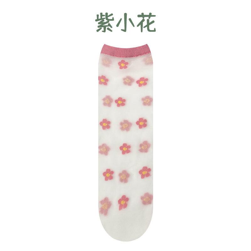 Children Summer Ultra-thin Transparent Love Crystal Socks Girls Baby Breathable Korean Cute Princess Ice Silk Socks Summer Style