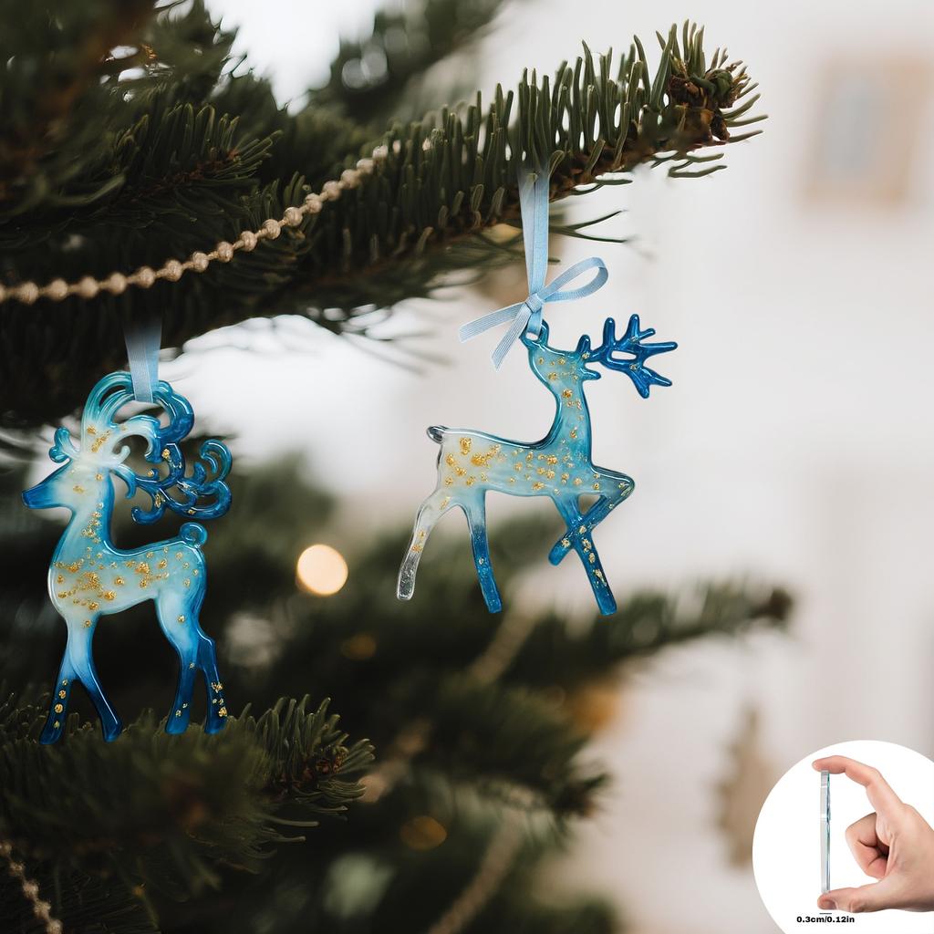 Vánoční akrylová vánoční ozdoba, Krásný modrý klidný tvar, Speciální vánoční ozdoby, Vhodné jako dárky pro přátele a spolužáky