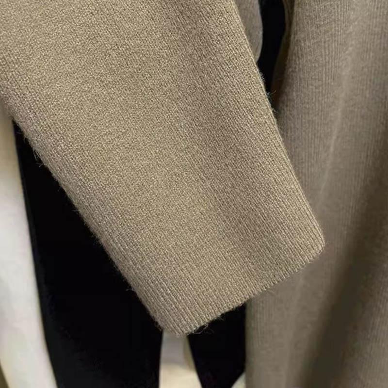 Sweater for Women Autumn Winter Thickened Warm Knitted Stretchy Long Sleeve Oversize Tops