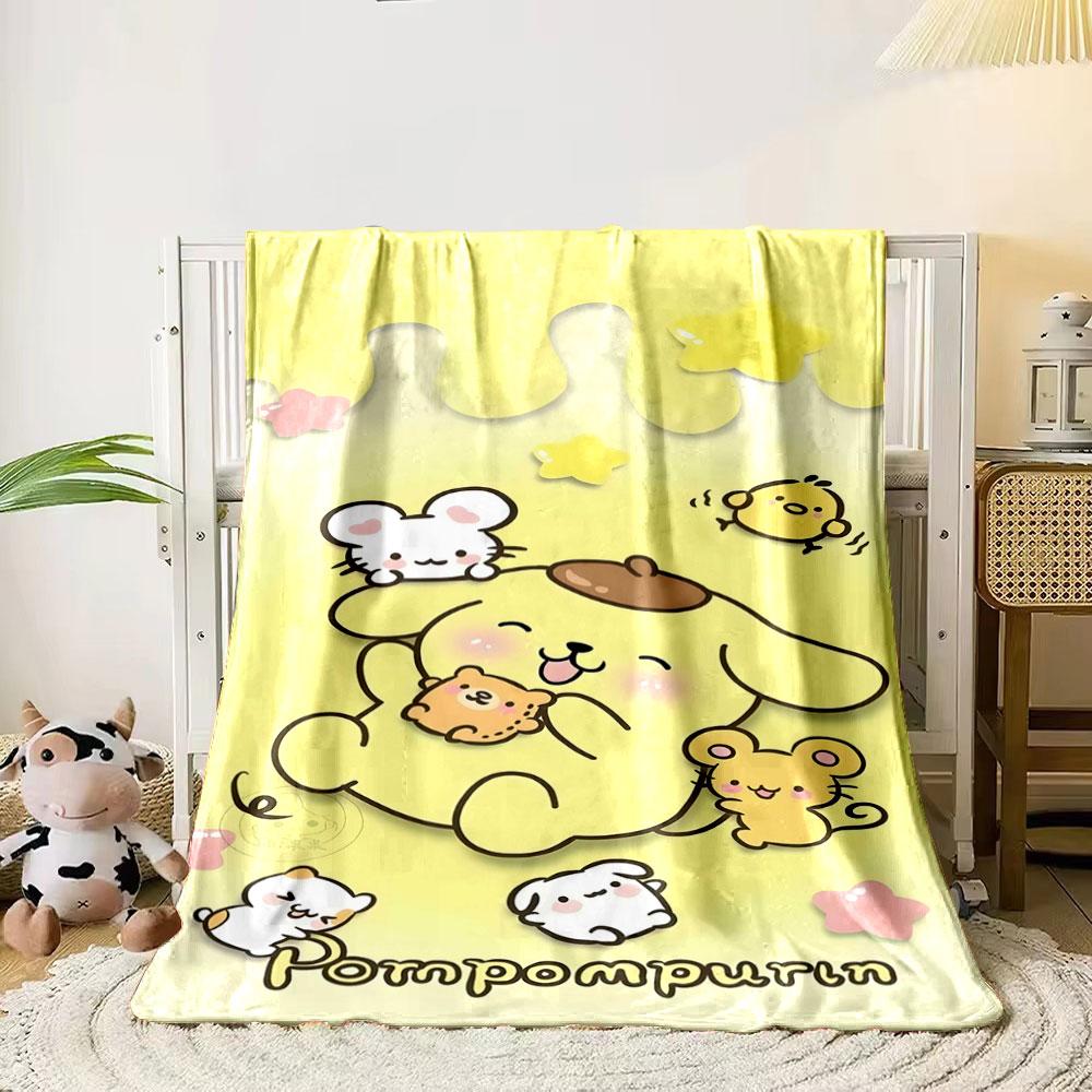 

Cute cartoon animals on a yellow background with star accents. for all seasons blanket lunch break throw gift 80cm x 120cm