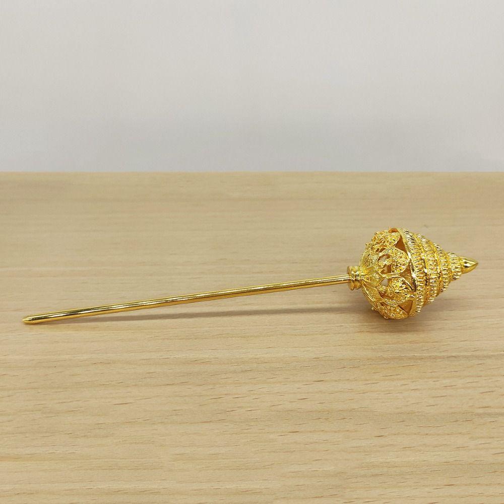 Ancient Style Headwear Thai Headdress Leaf Ancient Hanfu Headwear Metal Hair Sticks Pagoda Gold Dai Style Hair Clip Women