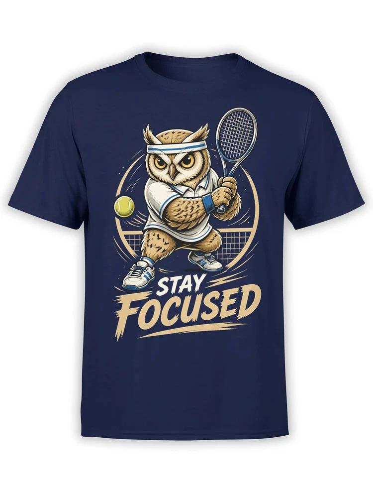 Focused Owl Tennis Tshirt Unisex S