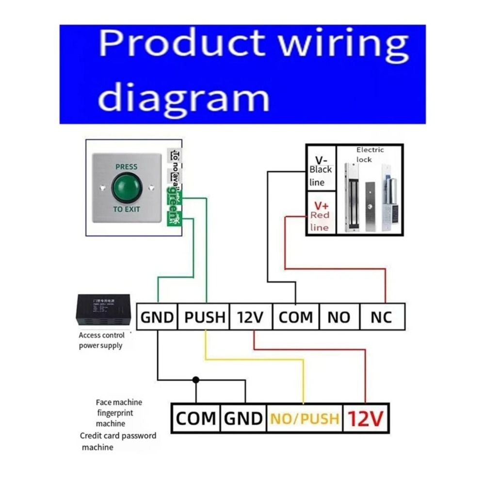 Plastic Switch Button Waterproof Door Access Control Security Release Switch Opener  Emergency Exit