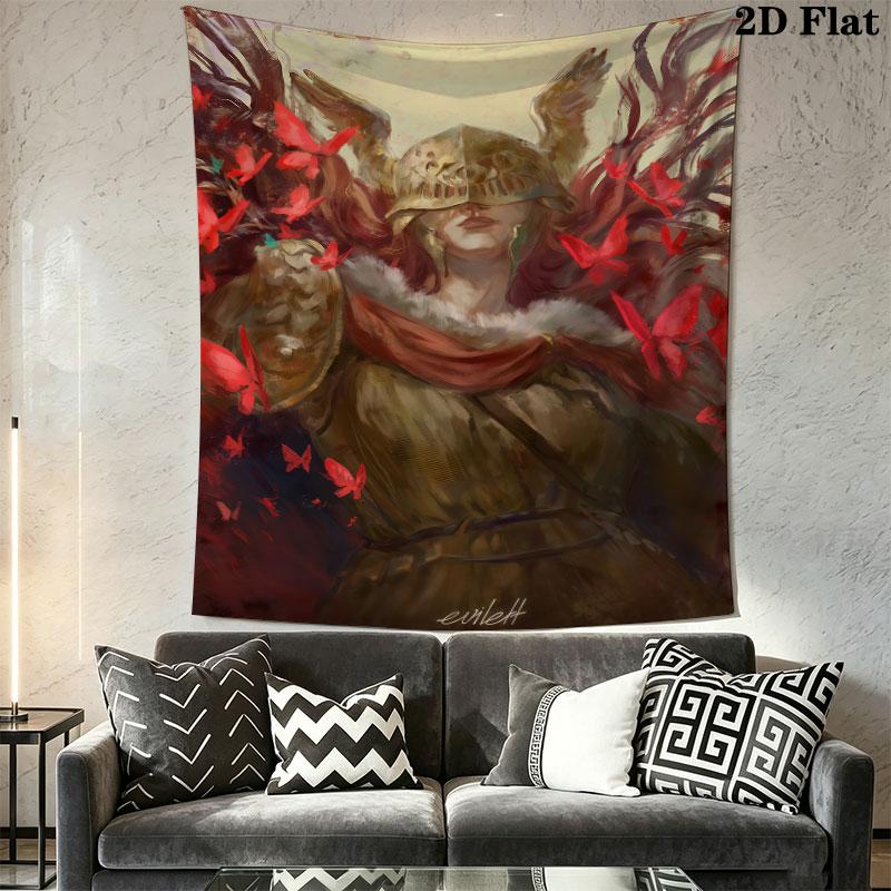 Malenia Blade Wall Hanging Printed Fabric Blanket Decorative Tapestries for Bedroom Living Room Home Decor