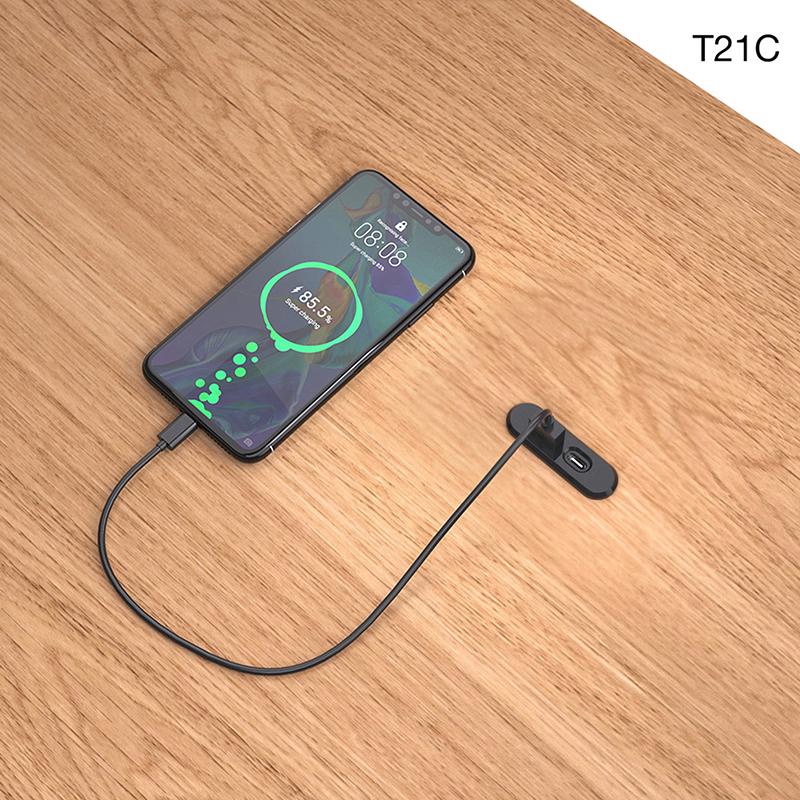 Für Büro Schlafzimmer Tisch Einbausteckdosen 1 USB-A und 1 Typ-C Eingebaute Desktop Versteckte Steckdose mit 1,2 m Verlängerungskabel