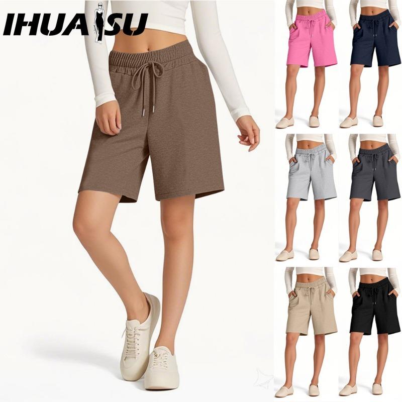 IHUASU Damenmode, lässig, einfarbig, bedruckt, Hosen und Caprihosen
