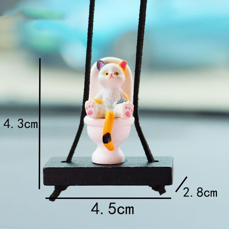 

Принадлежности для салона автомобиля Минималистичный мультяшный унитаз с котом, подвеска для зеркала заднего вида, милый котенок, подвеска для салона автомобиля