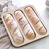 Durable Carbon Steel Baguette Baking Molds, Nonstick French Bread Pan with Rectangular Slots, Specialty 3-Cavity Baguette Mold - Essential Kitchen