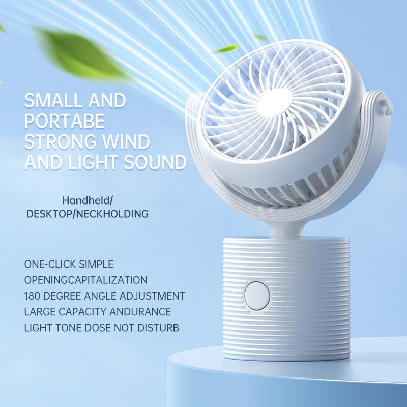 S19 Mini Fan Portable Neck Hanging Rotatable Adjustable Student Outdoor Camping USB Charging Handheld Desktop Electric Fan