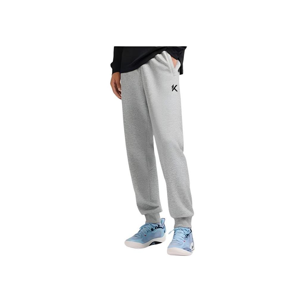 Anta Comfortable Breathable Versatile Sports Casual Pants Men Bottoms Gray Patterned-Gray 952431306-1