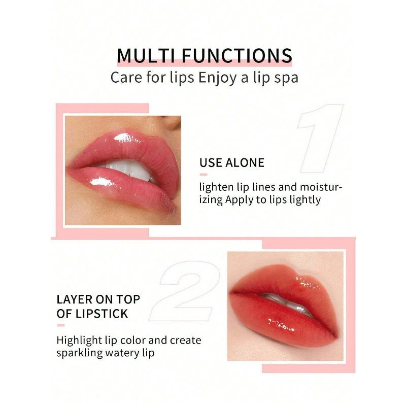 Hydrating Lip Oil, Moisturizing Lip Oil Gloss Transparent Lip Oil Tinted Non-Sticky Nourishing Long Lasting Repairing Lip Lines Lip Care