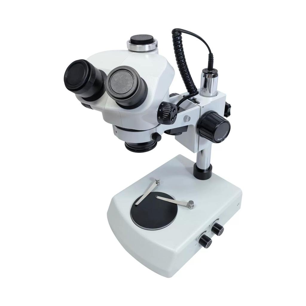 Desktop Stereo Microscope with Side-Opening Binoculars for Jewelry, Watch Repair, Circuit Boards, and Stone Setting.