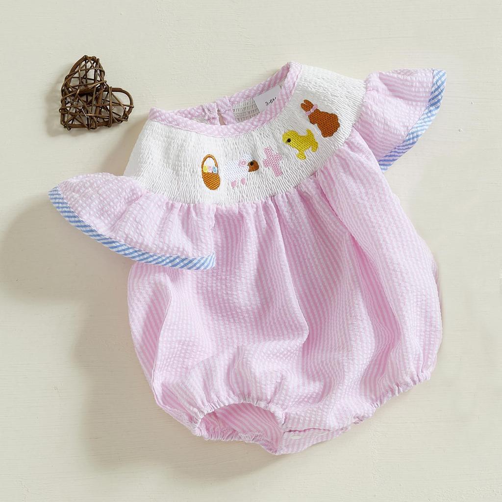 Klær Baby Rynket Bobledrakt Nyfødt Onesie Søt Kanin Småbarn Sommerklær