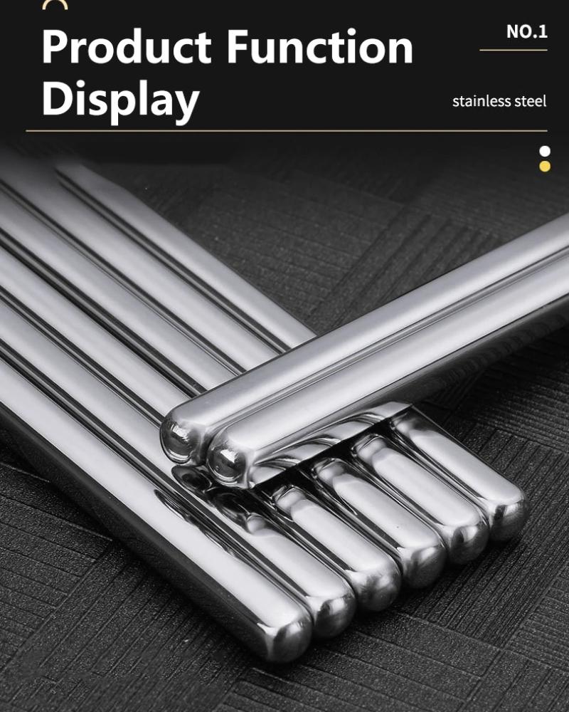 2-5 par pałeczek 304 stal nierdzewna antypoślizgowe metalowe pałeczki do sushi koreańskie japońskie jedzenie chińskie pałeczki