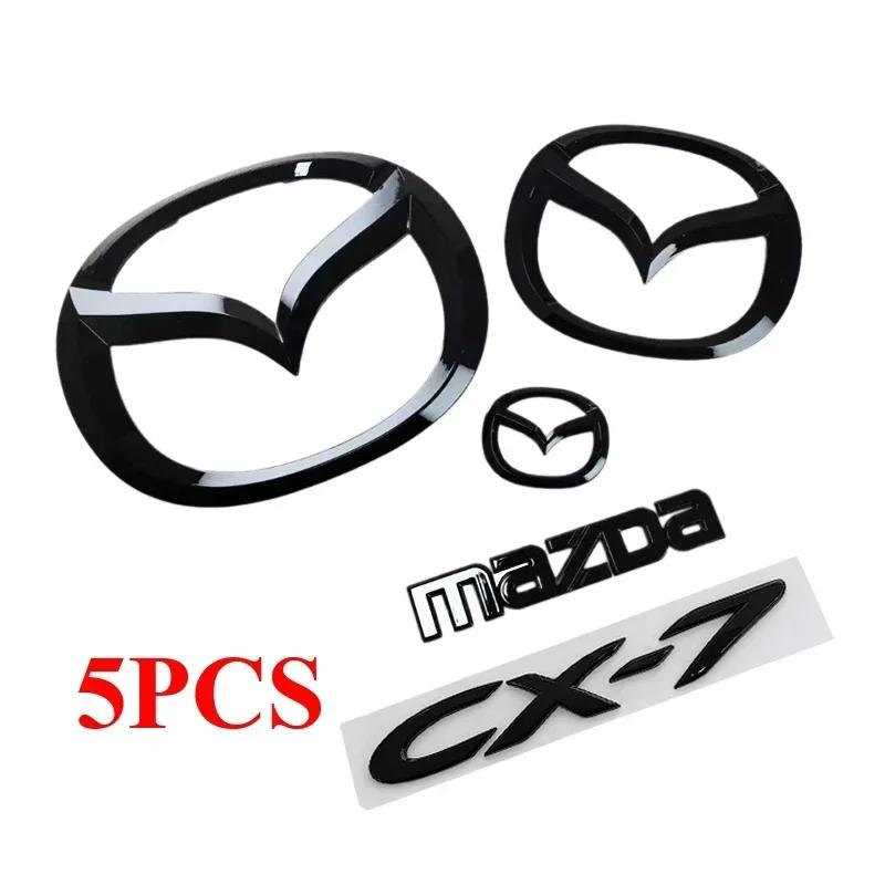 Fit for Mazda CX7 CX-7 Car 19cm Front Emblem 14cm Rear Trunk Badge Sticker Plastic Auto Steering Wheel Badge Accessories