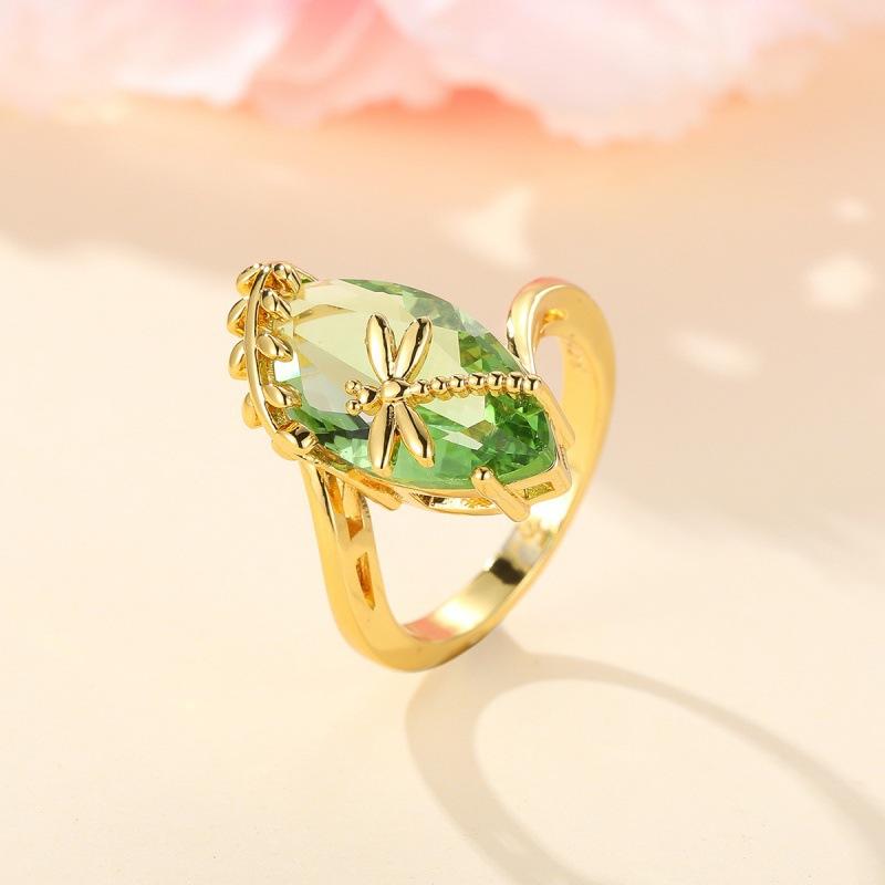Wish horse eye dragonfly touch water ring simple niche elegant ring ring