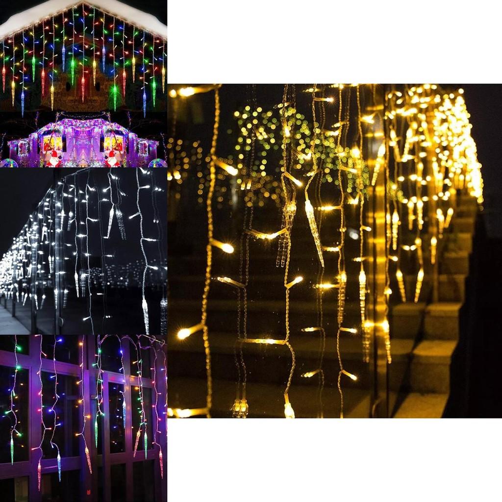 Beautiful Led Icicle String Lights For Holiday Decor Featuring Multiple Color Variations And 96 Led Bulbs
