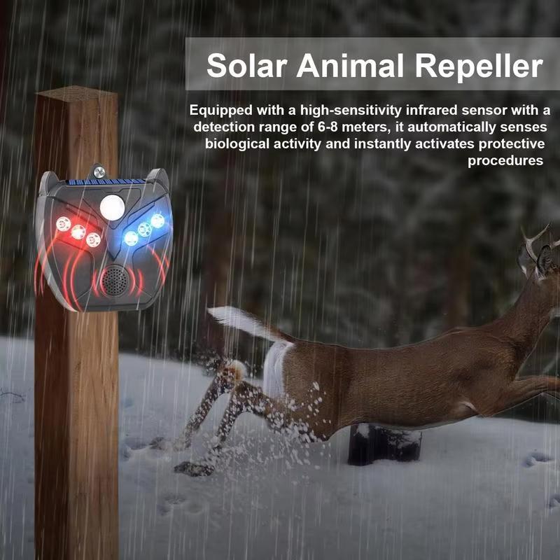 1 BUC repeller solar ultrasonic pentru animale senzor infraroșu potrivit pentru șoareci, păsări, pisici, câini, șerpi, echipament repeller pentru grădină exterioară, fermă