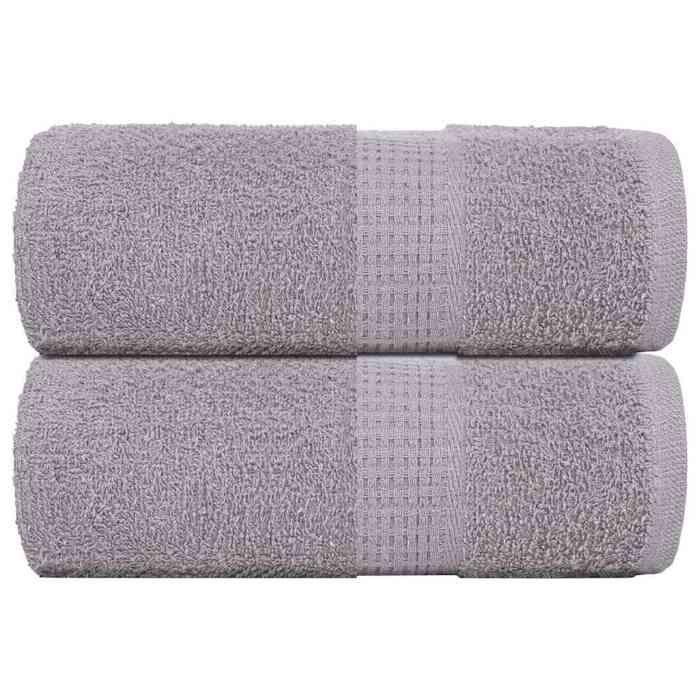 VidaXL Guest Towels 2 Pcs Grey 30x50 Cm 360 G/m² 100% Cotton, Towel, Face Towel, Set of Towels 136827