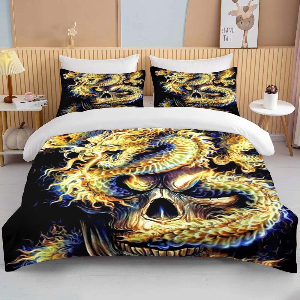 Chinese dragon Bedding 3 Piece Set king size double bed bedding set microfiber or polyester duvet cover set  bedroom bed set