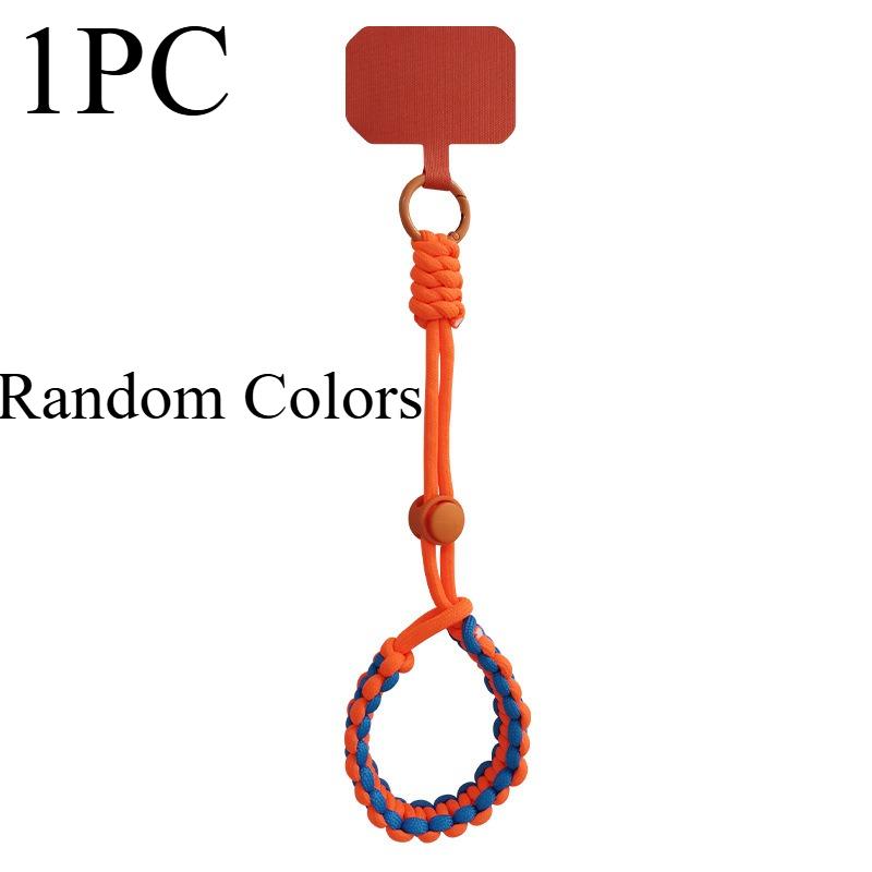 

1PC mobile phone lanyard short wrist adjustable braided belt fashionable outdoor sports artifact strong men and women Random Colors разноцветный