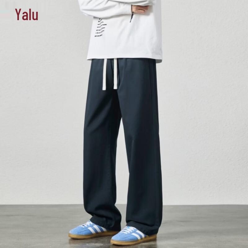 Yalu Men s Cotton Loose Fit Workwear Casual Pants L темно-синий