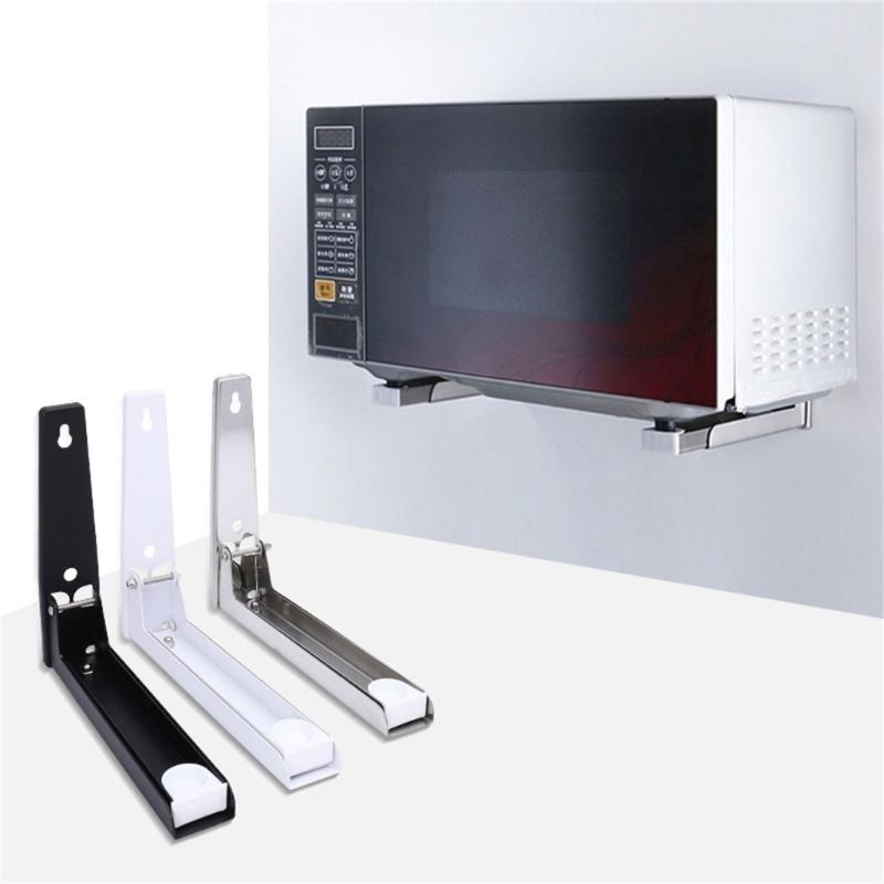 Retractable Arms Wall Shelf Wall Mount Metal Kitchen Organizers Telescopic Shelf Foldable Support Stainless Steel Mount