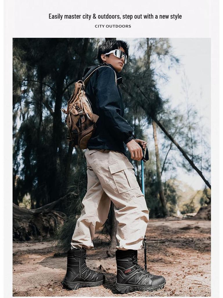 Men's Waterproof Desert & Hiking Boots - Lightweight, Breathable, Sandproof Tactical Combat Footwear for Outdoor Activities