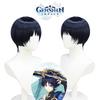 Genshin Impact Kunikuzushi Donkerblauw Cosplay Pruik Zacht Hittebestendig Fiber Verstelbare Pasvorm Realistische Hoofdhuid