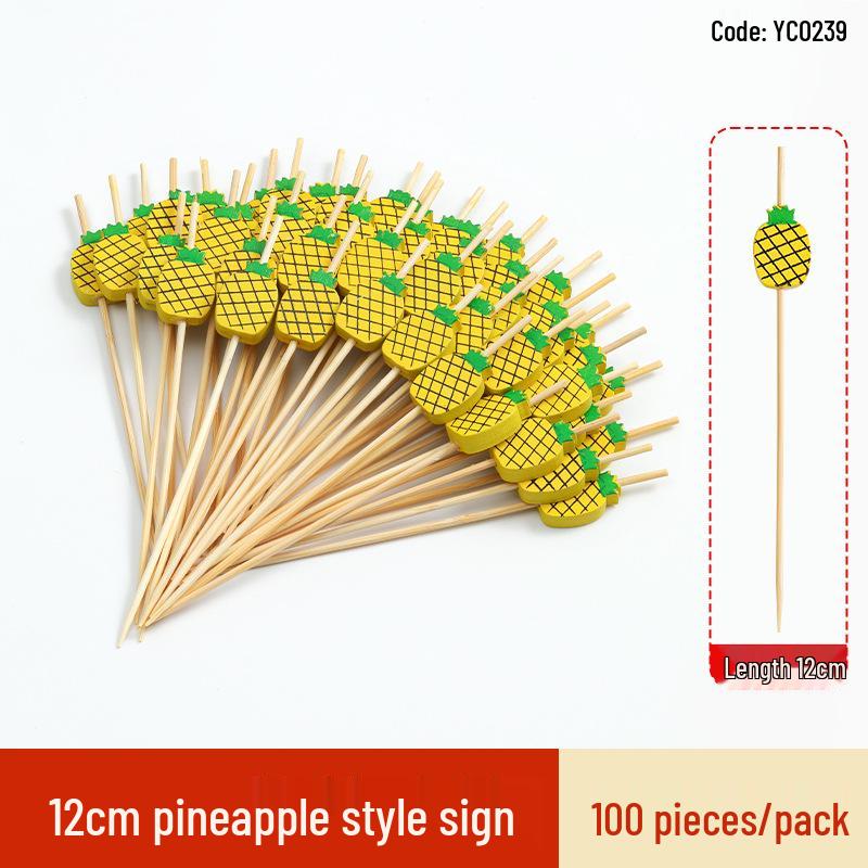 Creative Bamboo Fruit & Flower Picks for Parties, Cocktails, Burgers, & Easter Decorations