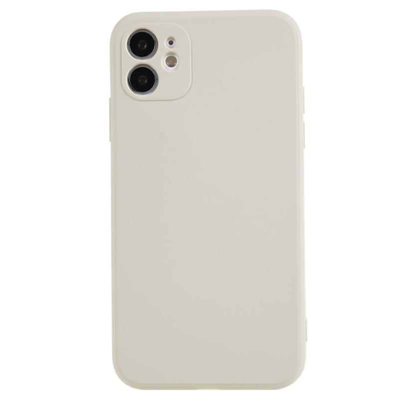 

For iPhone 11 Soft TPU Rubberized Cover Fiber Lining Cushion Anti-Scratch Phone Case White